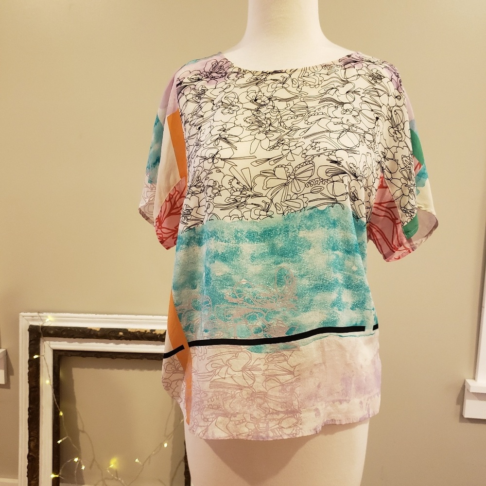 H by Helen Bullock-Anthro silk watercolor top